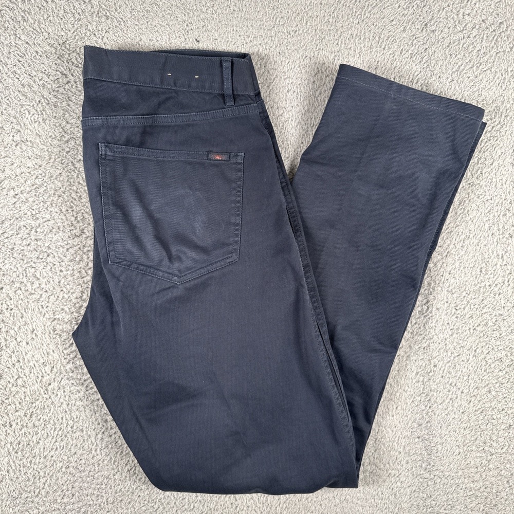 Faherty Comfort Twill 5 Pocket Pants Mens 32 (34x32) Navy Blue Cotton Stretch